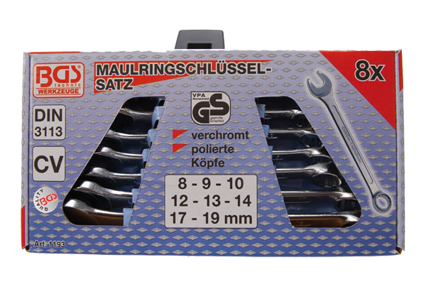 BGS set viljuškasto-okastih ključeva 8-19mm